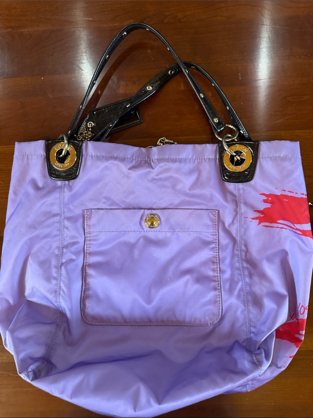 Coach Poppy Pop Art Glam Tote + Chain Pouch Set 13056 COACH 09 Rare 2007 - Picture 3 of 15